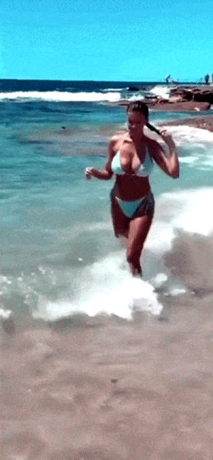 Devin Brugman bouncing tits bikini