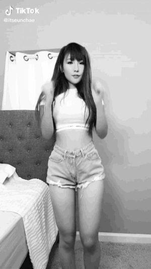 ItsEunChae dancing like a k-pop star, sexy Korean babe with hot legs, thighs, and hips